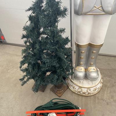 62” tall nutcracker light up decor with trees