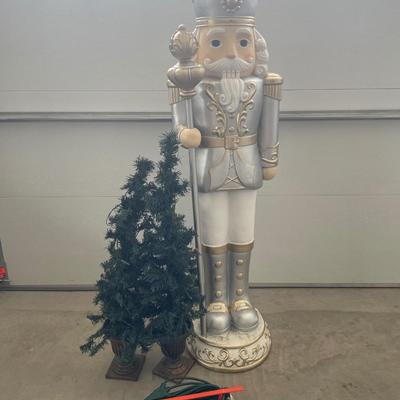 62” tall nutcracker light up decor with trees