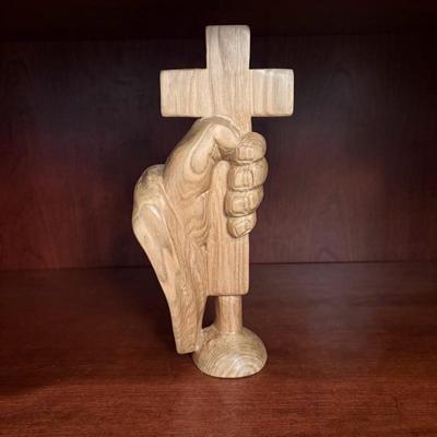 Holy Land Olive Wood Cross in Hand 2009