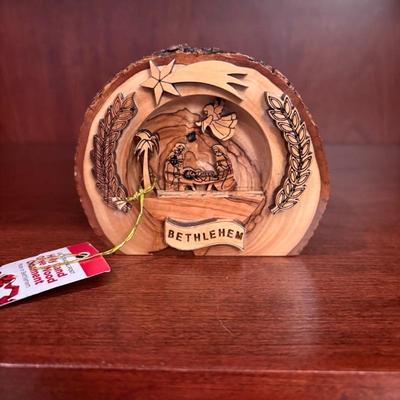 Olive Wood Nativity Ornament