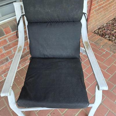 White Metal Outdoor Chairs with cushions