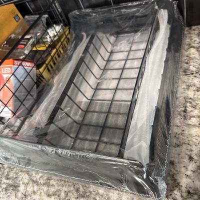 Wire storage bins, light bulbs and hardware