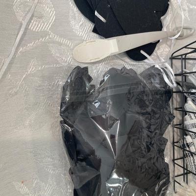 Cream and black heart decor
