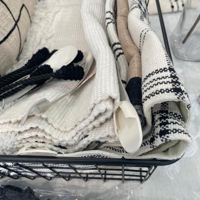 Cream and black heart decor