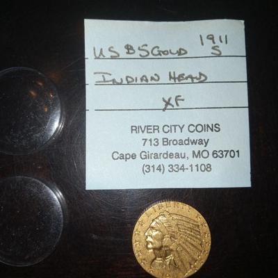 1911 $5.00 Gold Indian Head Coin