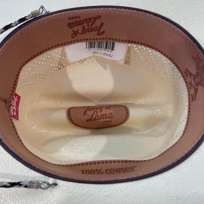 Tony Lama straw hat & cowboy theme hand towels