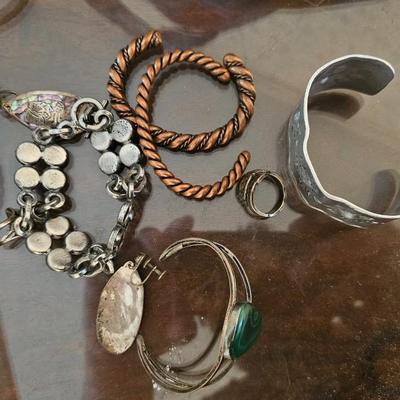 Bracelets and 2 gold rings