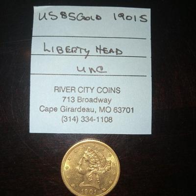 1901 Liberty Head S Gold Coin