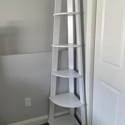 White corner shelving