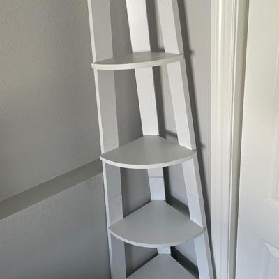White corner shelving