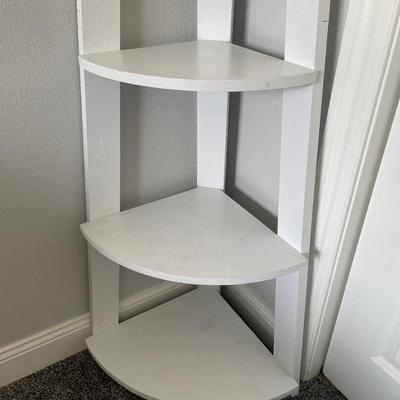 White corner shelving