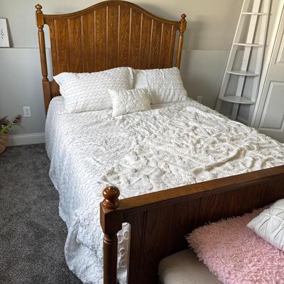 Queen Size memory foam mattress boxspring with head and foot boards