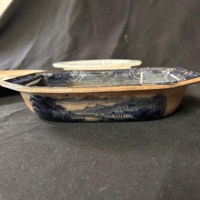 Antique Ironstone transferware serving dish