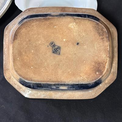 Antique Ironstone transferware serving dish