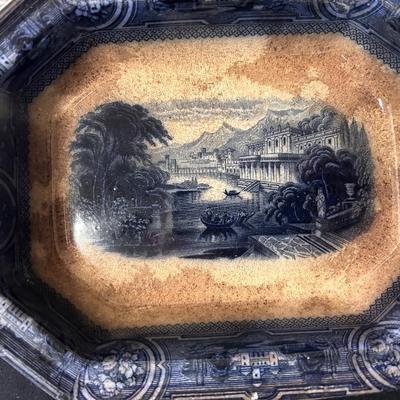 Antique Ironstone transferware serving dish