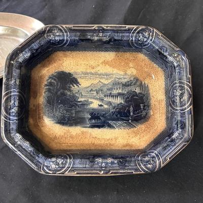 Antique Ironstone transferware serving dish