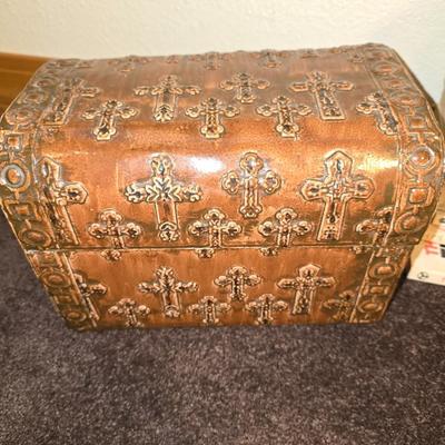 Brown tin chest