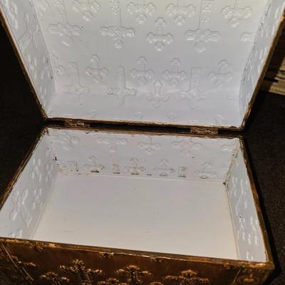 Brown tin chest