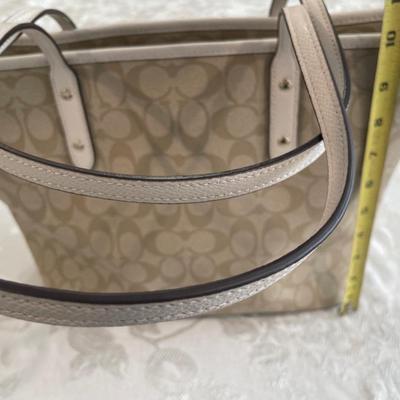 Coach cream signature handbag