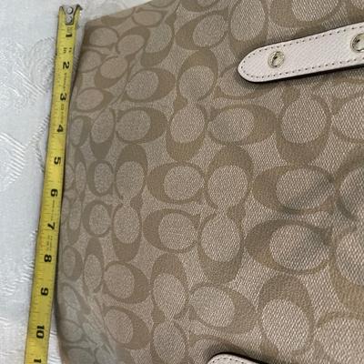 Coach cream signature handbag