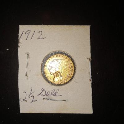 1912 $2 1/2 dollar gold Indian Head Coin