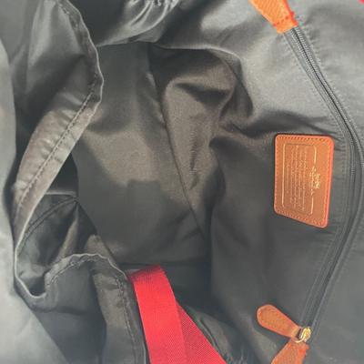 Red canvas Coach bag