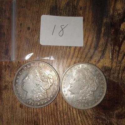 2 1921 D Morgan's