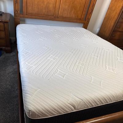Queen Bed with mattress box spring head and foot board