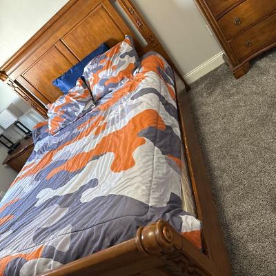 Queen Bed with mattress box spring head and foot board