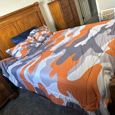Queen Bed with mattress box spring head and foot board