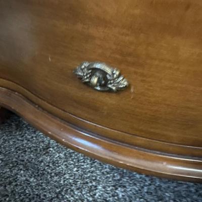 Small curved wood night stand