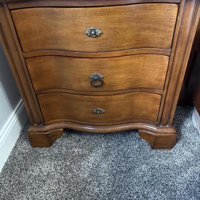 Small curved wood night stand