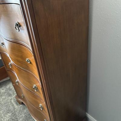 Tall 5 drawer curved front dresser