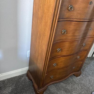 Tall 5 drawer curved front dresser