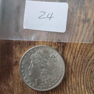 1901 O morgan Silver dollar