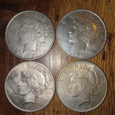 1922, 1923, 1924, 1925 Peace Dollars