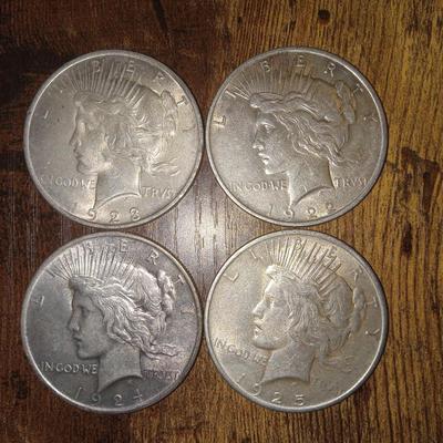 1922,1923,1924,1925 Peace Dollars