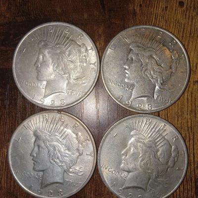 4 1923 Peace dollars