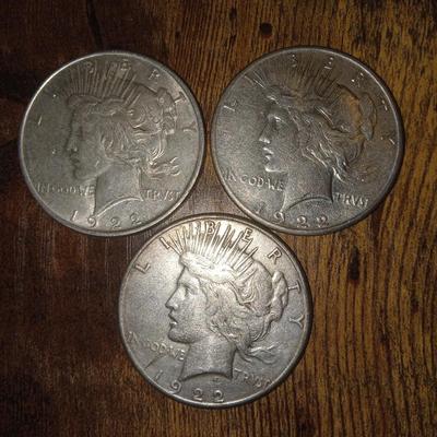 3 1922 peace dollars