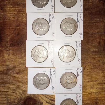 9 franklin 1/2 dollars