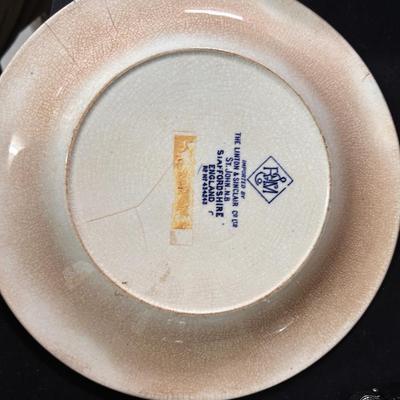 Rowland & Marsellus flow blue Charles Dickens souvenir plate