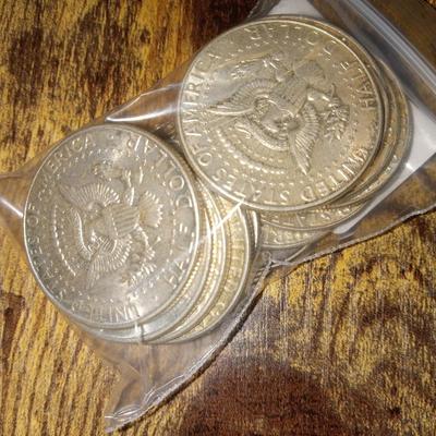 15 silver 1/2 dollars