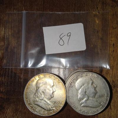 20 Franklin silver 1/2 dollars