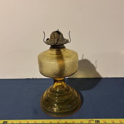 Vintage Amber Hurricane Lamp