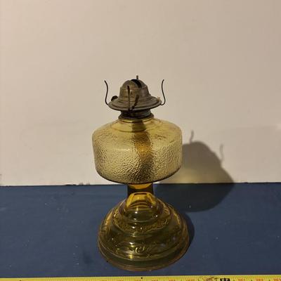 Vintage Amber Hurricane Lamp