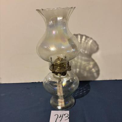 Iridescent Glass Oil Lamp