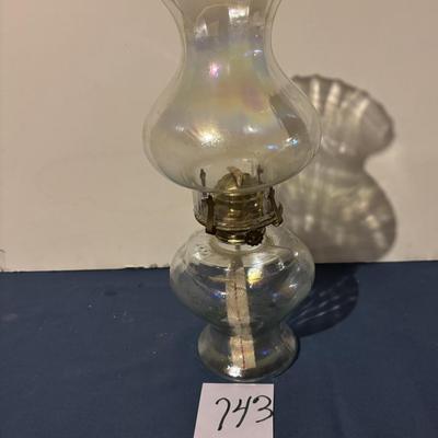 Iridescent Glass Oil Lamp