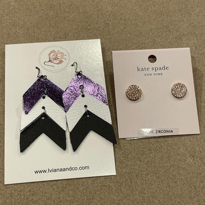 Kate Spade Earrings & leather earrings
