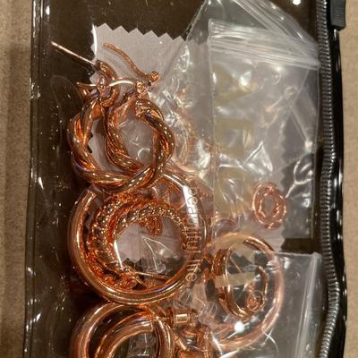 Rose gold tone hoop earrings