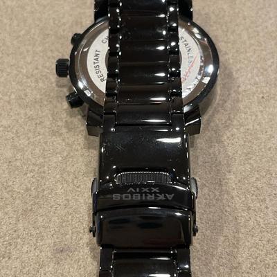 Small & Large Akribos XXIV black tone watch